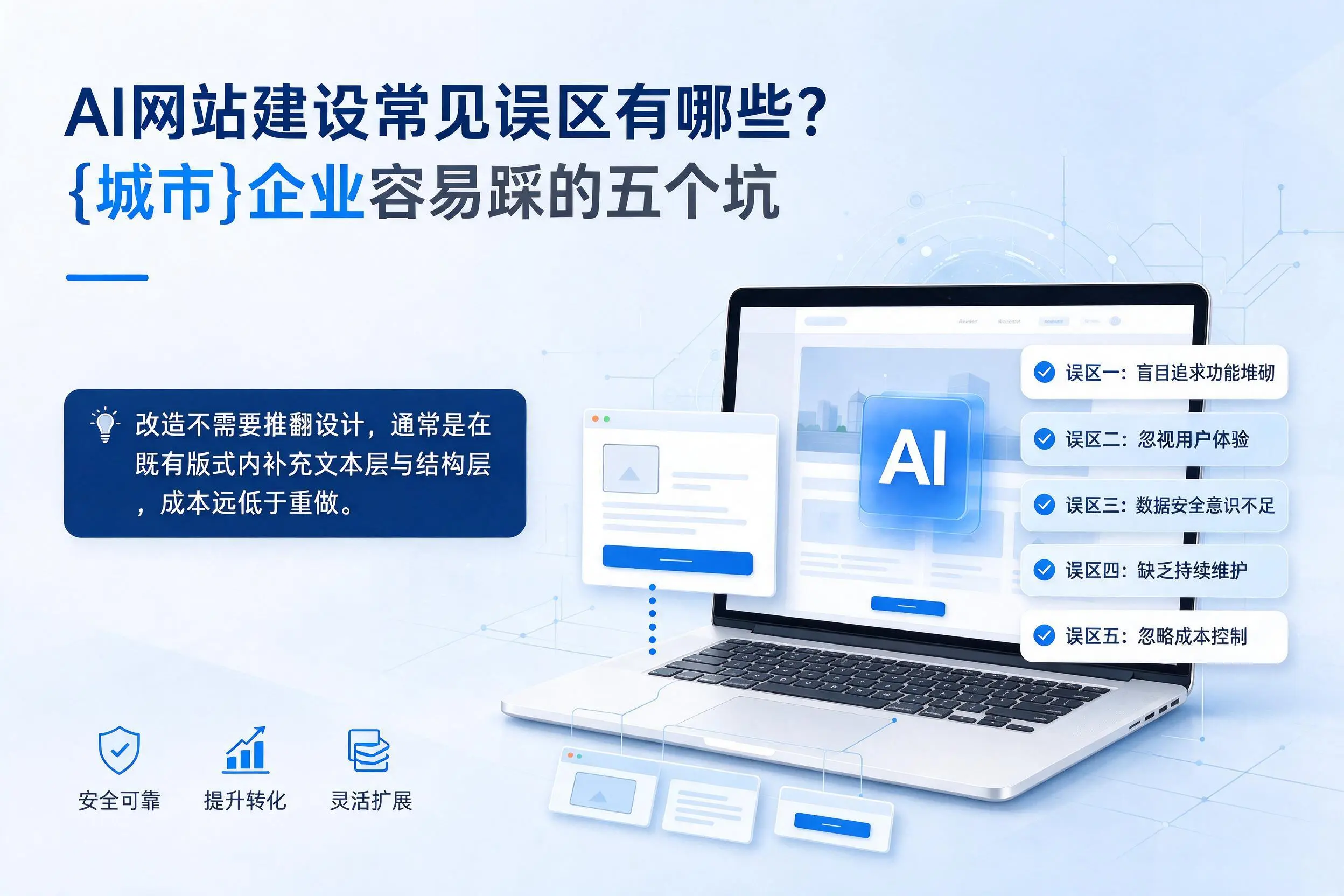 AI网站建设常见误区有哪些？那曲企业容易踩的五个坑