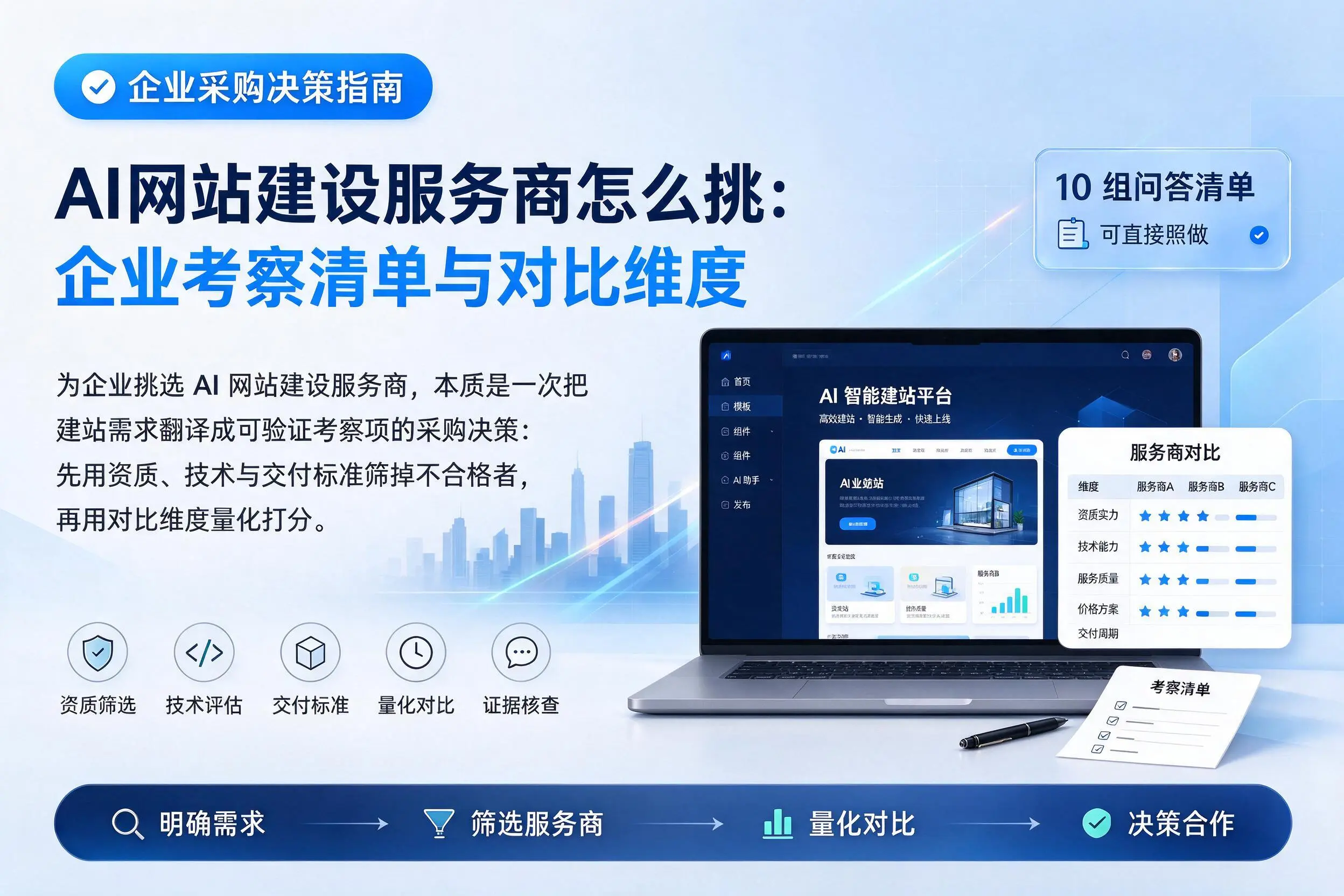 AI网站建设服务商怎么挑：那曲企业考察清单与对比维度