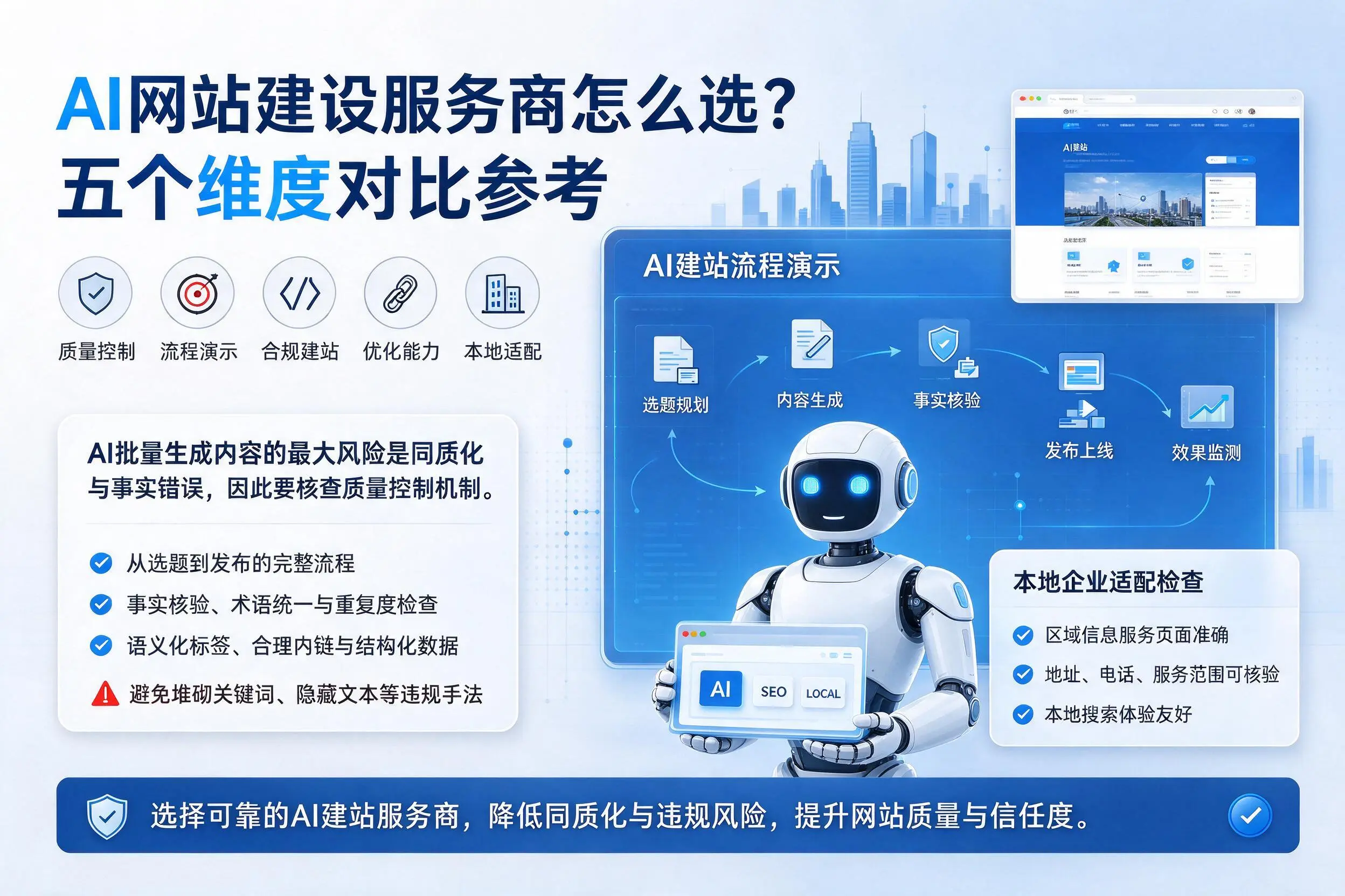 那曲AI网站建设服务商怎么选？五个维度对比参考