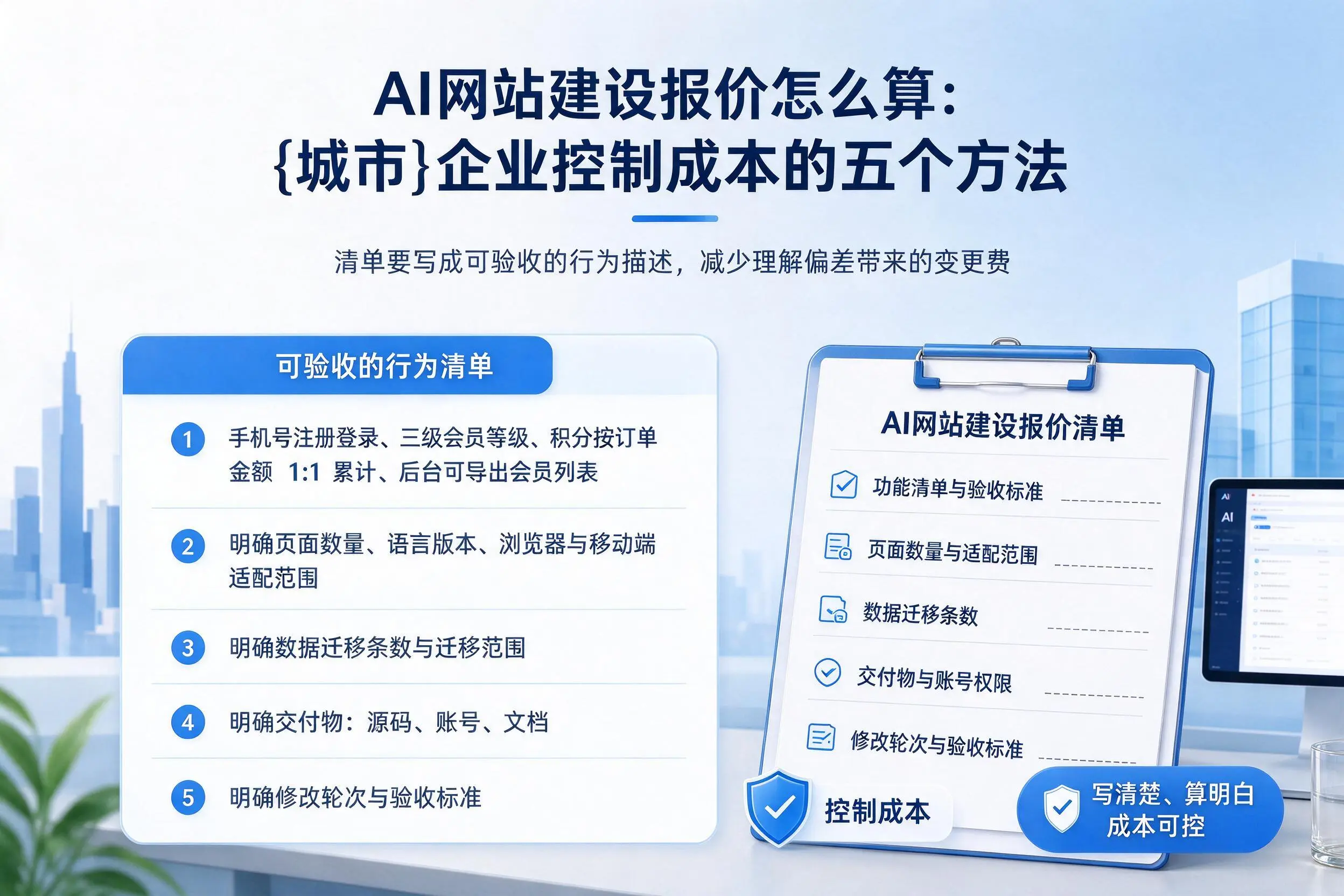 AI网站建设报价怎么算:那曲企业控制成本的五个方法